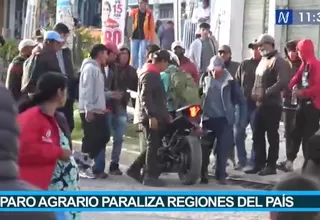 Paro agrario detiene actividades en las regiones del país 