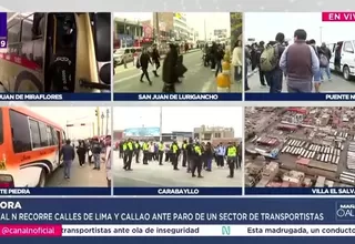 Paro del transporte público se radicaliza con bloqueos y marchas