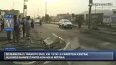 Paro de transportistas: Policía Nacional desbloqueó la Carretera Central y se reanudó el tránsito - Noticias de policia-transito