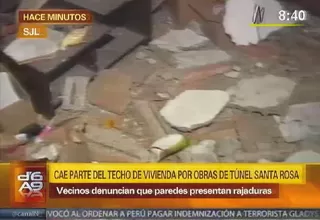 Parte del techo de una casa cayó por obras del Túnel Santa Rosa