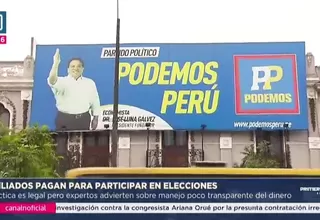 Partidos políticos exigen elevados aportes en elecciones internas