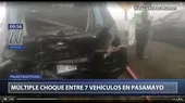 Pasamayo: Se registra múltiple choque entre siete vehículos  - Noticias de accidente-transito