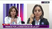 Patricia Juárez: "Iremos a la insistencia de la ley sobre cuestión de confianza" - Noticias de insistencia