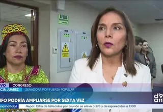 Patricia Juárez pide acelerar Ley MAPE y cuestiona ampliación del Reinfo