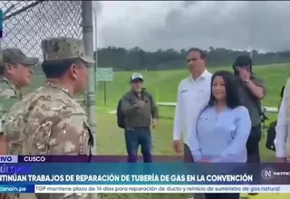 PCM y ministros supervisan trabajos de reparación del ducto de gas tras emergencia en Cusco