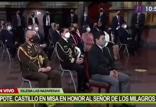 Pedro Castillo participa en misa en honor al Señor de los Milagros