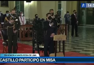 Pedro Castillo asistió a misa en homenaje a Santa Rosa de Lima