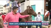 Pedro Castillo pasó apuros tras ir a caballo a su centro de votación - Noticias de caballo