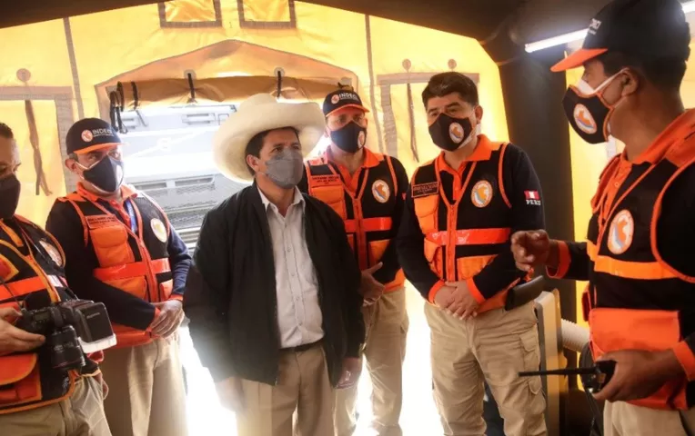 Presidente Castillo probó simulador de terremoto de magnitud 9.1 | Canal N