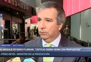 Pérez Reyes: Lamentamos que críticas de Keiko no vengan con propuestas