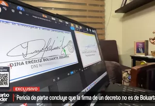 Peritaje pone en duda firma de Dina Boluarte en decreto
