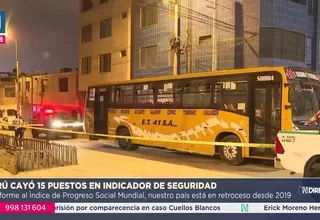 Perú cayó 15 puestos en indicador global de seguridad ciudadana