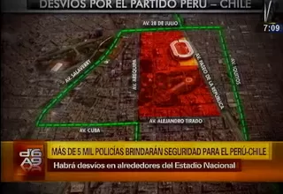 Perú vs. Chile: Policía presenta plan de desvíos y seguridad para partido