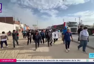 Pescadores protestan en la Panamericana Norte en Lambayeque
