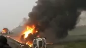 Pisco: Camión cisterna se incendió en la Panamericana Sur  - Noticias de camion-cisterna