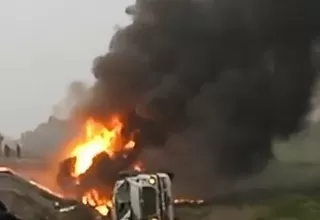 Pisco: Camión cisterna se incendió en la Panamericana Sur 