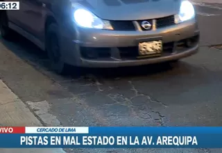 Pistas en mal estado entre las cuadras 11 y 12 de la avenida Arequipa