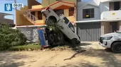 Piura: Camioneta termina encima de otras tras accidente - Noticias de congestion-vehicular