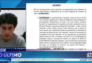 PJ rechaza su apelación y confirma prisión preventiva por 9 meses en contra de Adrián Villar