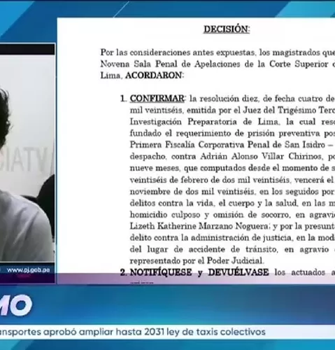 PJ rechaza su apelación y confirma prisión preventiva por 9 meses en contra de Adrián Villar