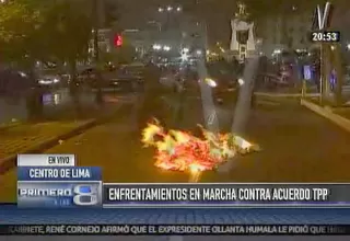 Plaza San Martín: enfrentamientos durante marcha contra el TPP