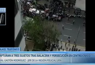 PNP capturó a tres delincuentes tras intensa persecución en el Centro de Lima