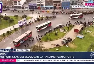 PNP confirma desbloqueo de la Panamericana Norte tras paro
