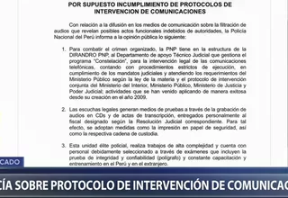 PNP tras filtración de audios: "Las escuchas legales generan medios de pruebas"