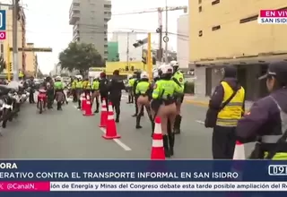 PNP y municipio de San Isidro realizan operativo contra el transporte informal