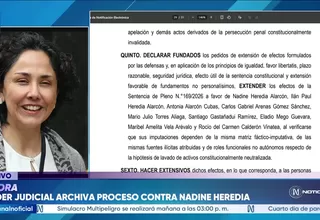 Poder Judicial archiva el proceso contra Nadine Heredia