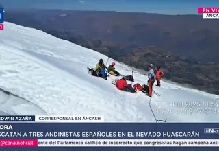 Policía de Alta Montaña rescata a tres andinistas en el Huascarán