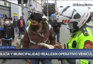 Policía de Tránsito y Municipalidad de Lima realizan operativo vehicular en el Cercado