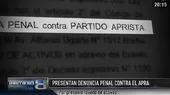 Presentan denuncia penal contra el Apra por presunto lavado de activos - Noticias de gerald-oropeza