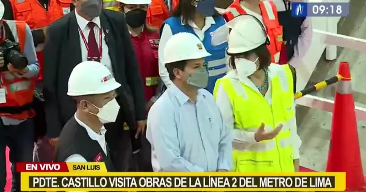 Presidente Castillo inspecciona obras de la Línea 2 del Metro de Lima