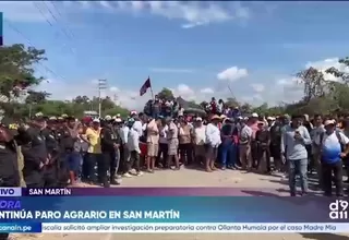 Productores de arroz mantienen bloqueos y exigen presencia del ministro de Desarrollo Agrario y Riego en San Martín