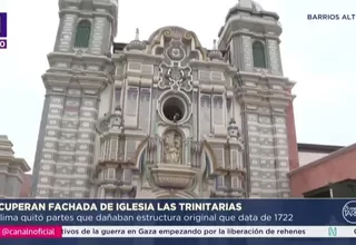 Prolima restaura fachada de iglesia de las Trinitarias