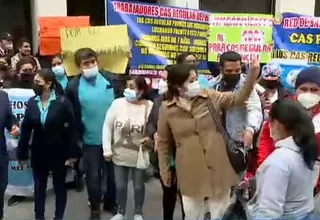 Protesta de trabajadores CAS