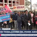 Protesta de trabajadores del Poder Judicial por pol&iacute;ticas anti-laborales