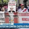 Protestan contra Pedro Castillo en Nueva York
