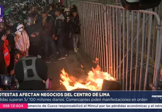 Protestas afectan negocios del Centro de Lima