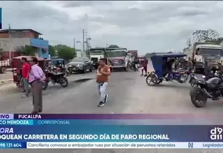 Pucallpa: Segundo día de paro contra precio del combustible mantiene bloqueada la carretera Federico Basadre