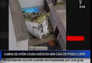 Pueblo Libre: cabina de avión cayó sobre el patio de vivienda