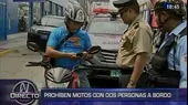Pueblo Libre: prohíben circulación de motos con dos personas y uso de cascos oscuros - Noticias de casco