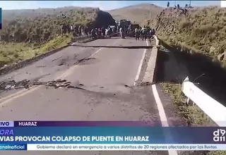 Puente colapsa en carretera hacia Huaraz y deja tres personas heridas