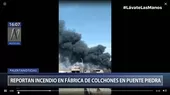 Puente Piedra: Reportan un incendio en fábrica de colchones - Noticias de puente-inca