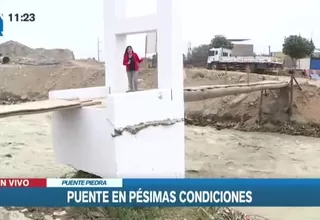 Puente Piedra: Vecinos en riesgo por puente en mal estado