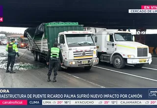 Puente Ricardo Palma sufre por tercera vez impacto de camión