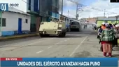 Puno: Vehículos blindados del Ejército se dirigen hacia el cuartel Manco Cápac - Noticias de puno