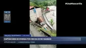 Puno: Video muestra la terrible caída de una casa al río Inambari - Noticias de rio-2016