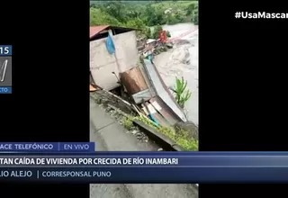 Puno: Video muestra la terrible caída de una casa al río Inambari